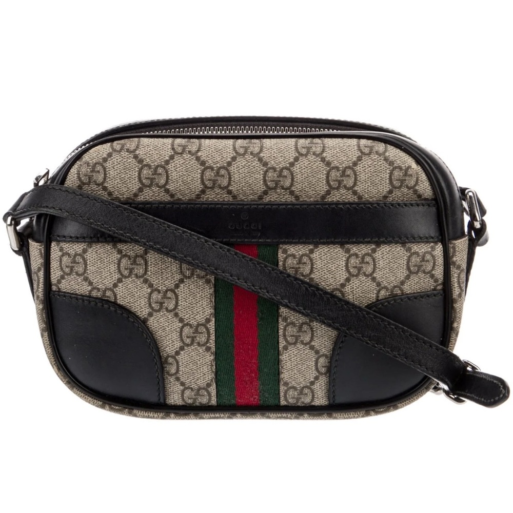 Gucci
GG Supreme Ophidia, Black and Brown Crossbody Bag with Iconic Design